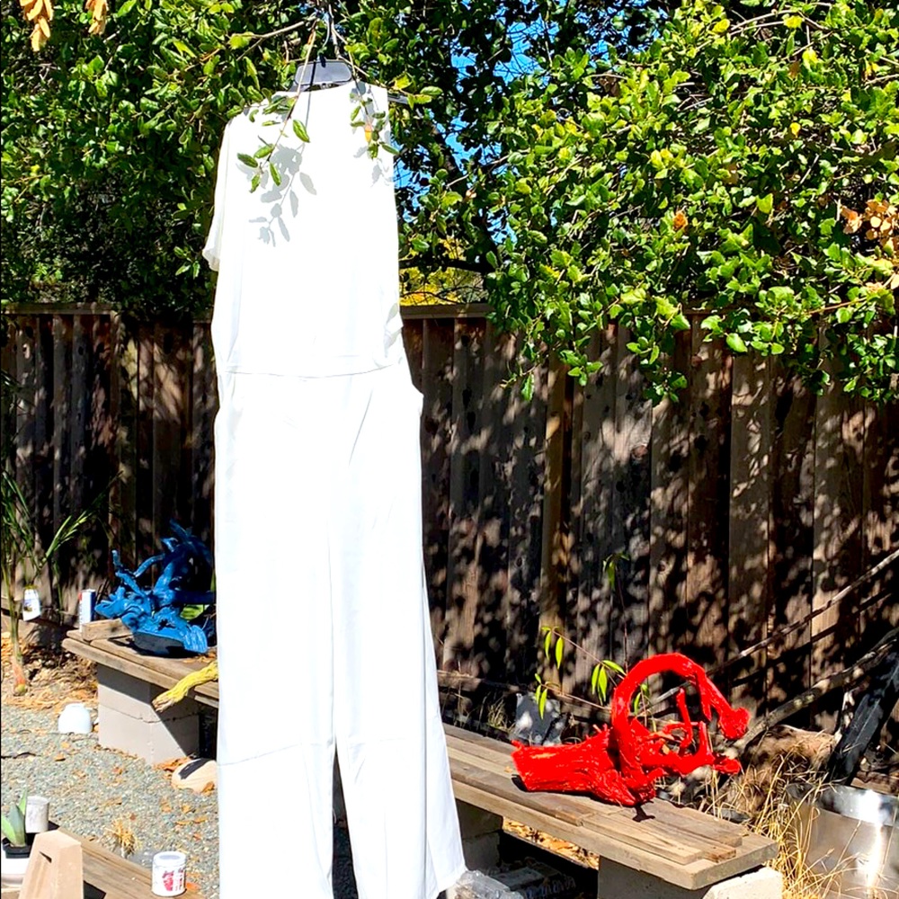 White jump suit